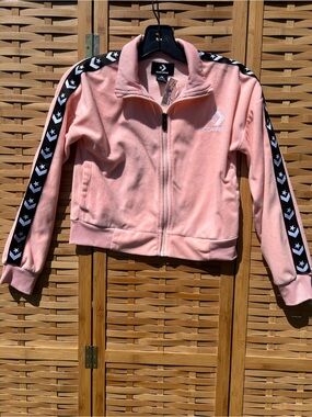 Converse Pink Track Jacket with Black Star Trim